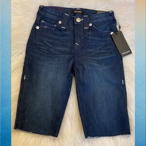 True Religion Riley Shorts Mid-Rise Bermuda - NWT - Size 25 - Dark Moonstone